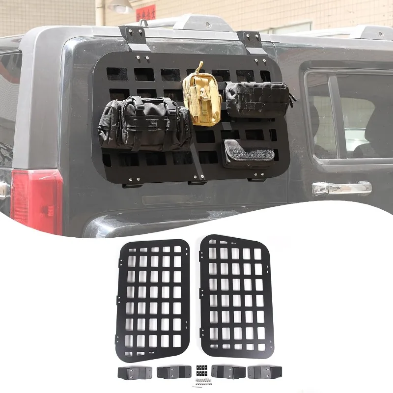 Aluminum Alloy Rear Window MOLLE Panel Modular Storage Rack Flank Kit For Hummer H3 2005-2009 Exterior Accessories