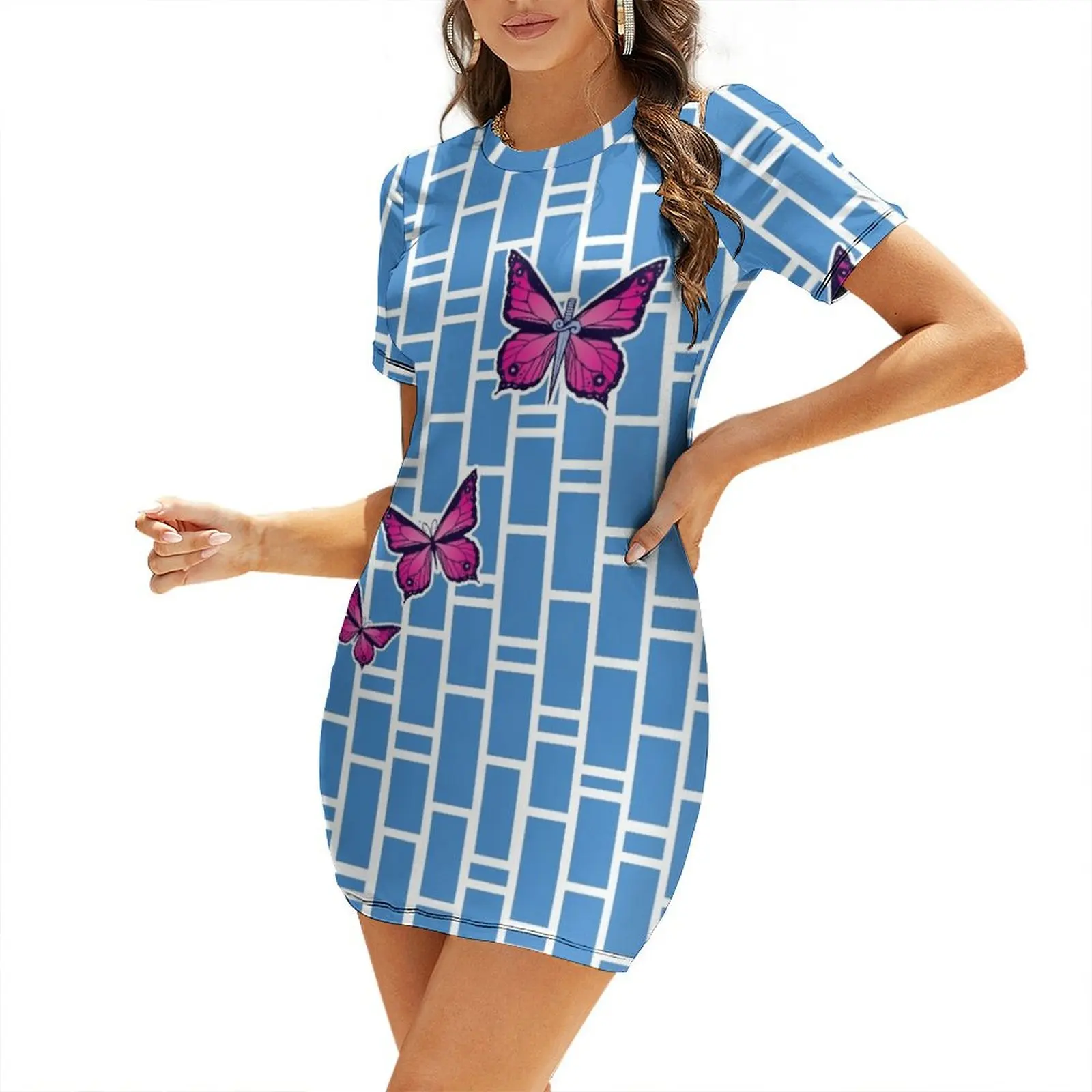 

Ocean Butterflies Part 1 - Blue Short-Sleeved Dress Dress woman Woman's evening dress cocktail dresses sexy