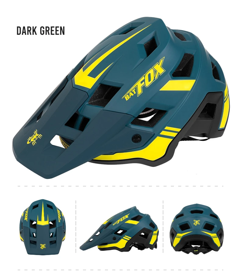 BATFOX Fahrradhelm Offroad Downhill Mountain Road Radfahren Sicherheitskappe Professionell Zertifiziert Herren Damen MTB Fahrradhelme – Detail 14