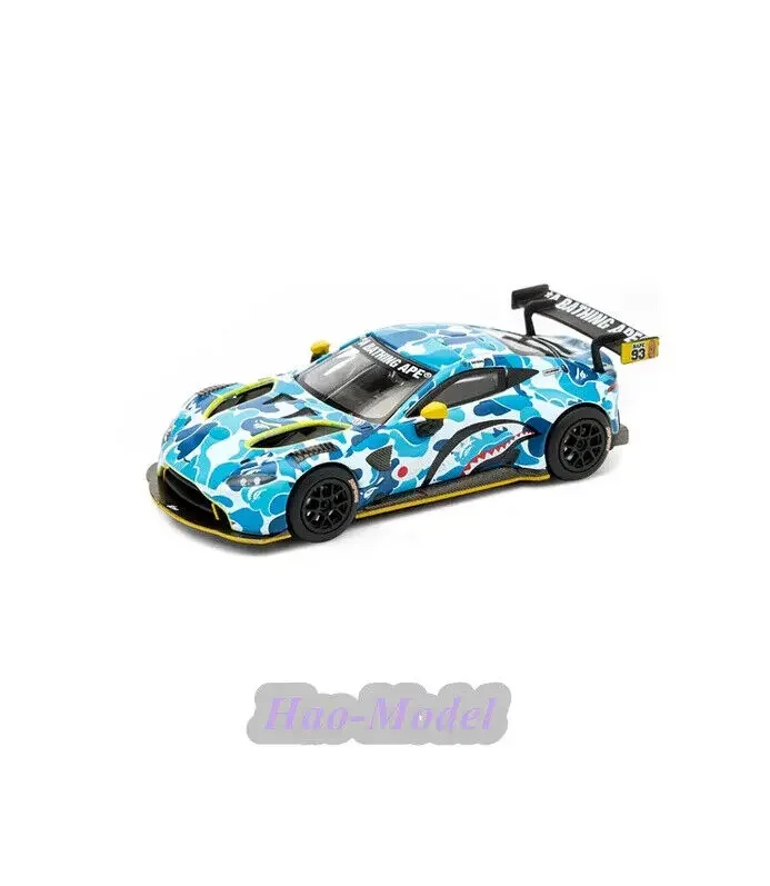 POPRACE 1/64 For Aston Martin GT3 Alloy Diecast Model Car Simulation Toys Boys Birthday Gifts Hobby Display Collection Blue