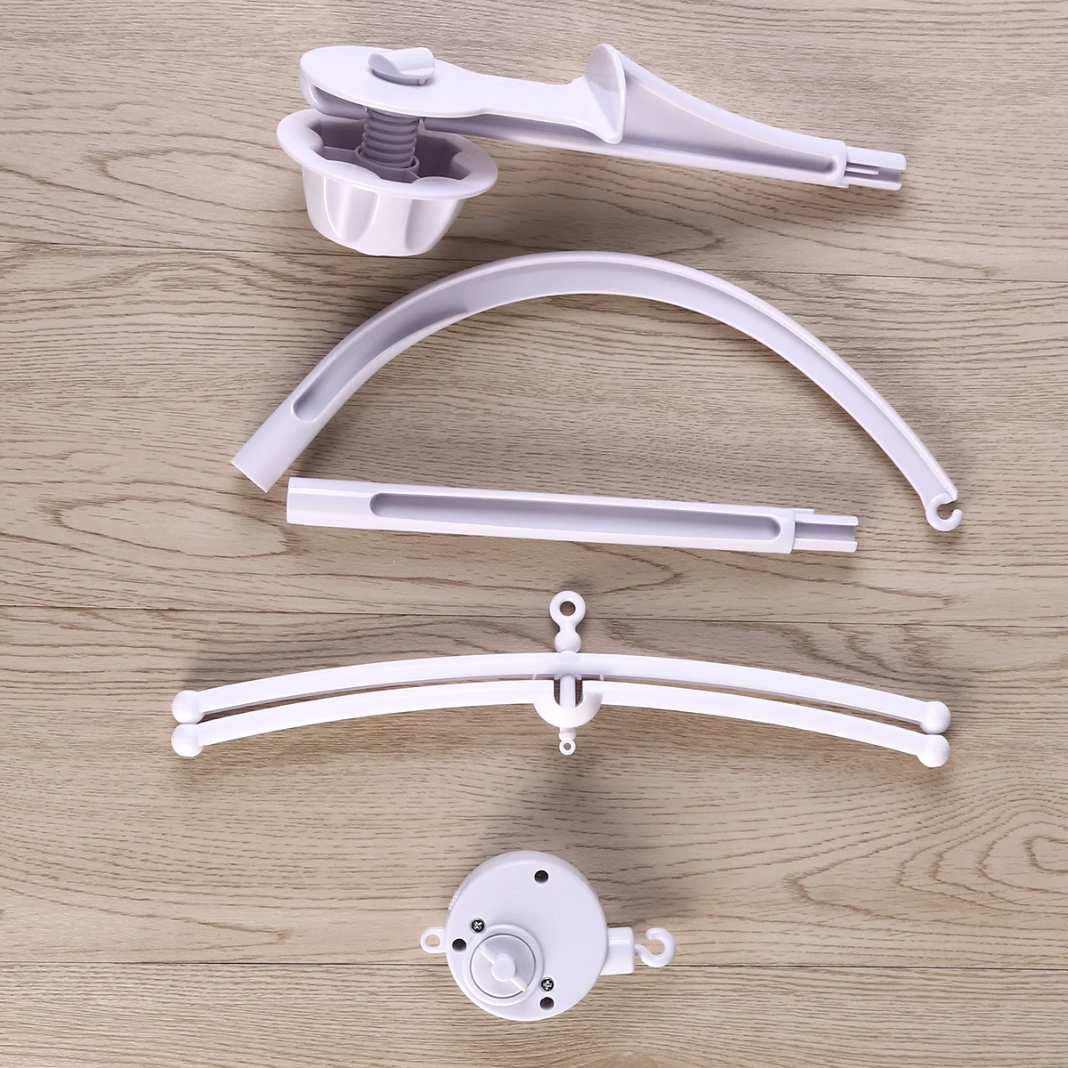 

Baby Crib Bell Bracket White ABS Plastic Rotating Arm Holder Sturdy Music Box Lullaby Perfect for Baby Crib
