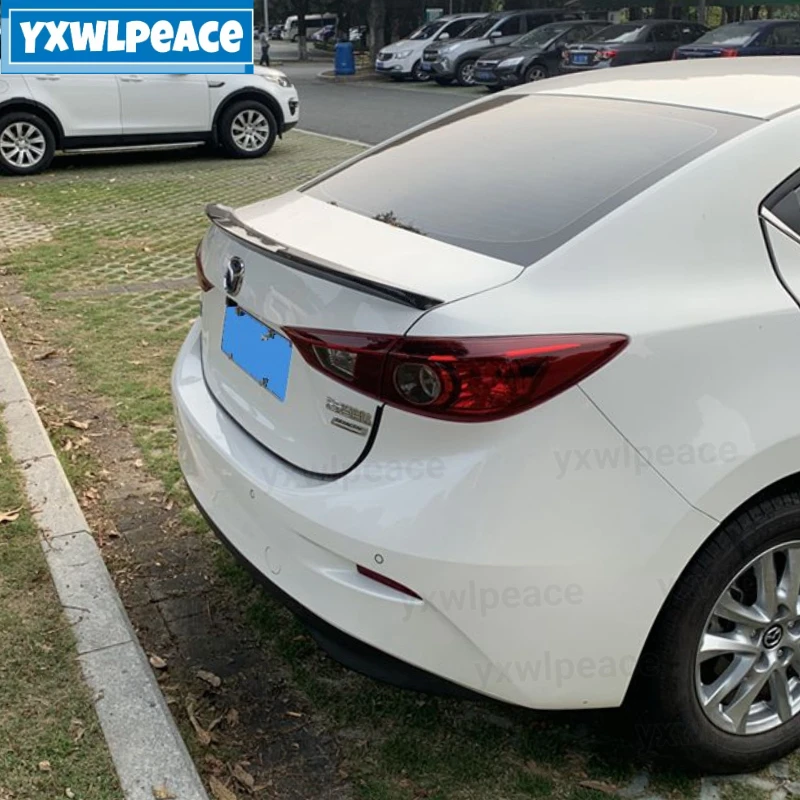 

For Mazda 3 Axela Sedan 2014 - 2019 High Quality ABS Material Unpainted Color Rear Trunk Lip Spoiler Car Accessories