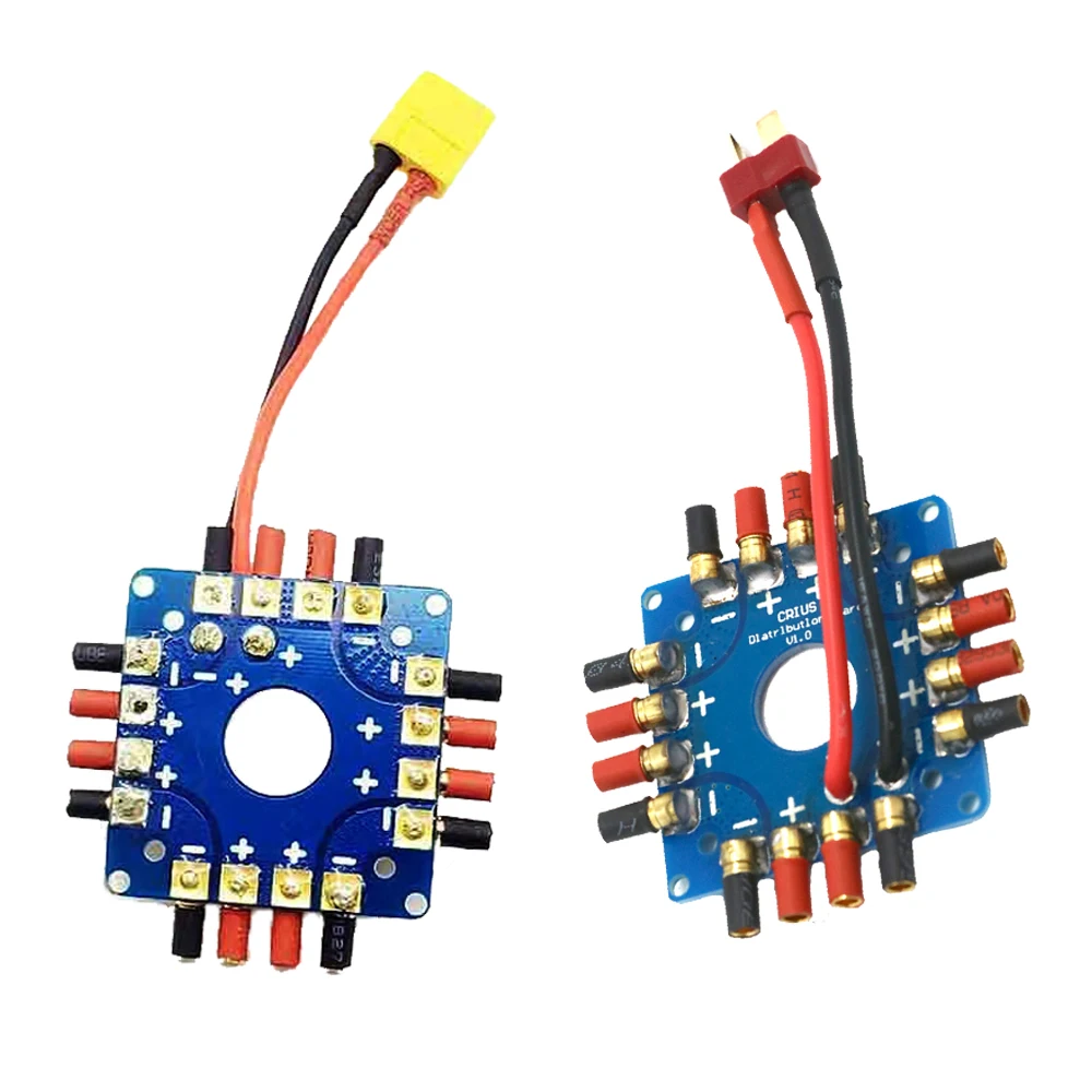 T / XT60 Plug & 3.5mm Banana Bullet Soldered Board Waterproof ESC Distribution Board  For RC FPV Quadcopter Toy Parts