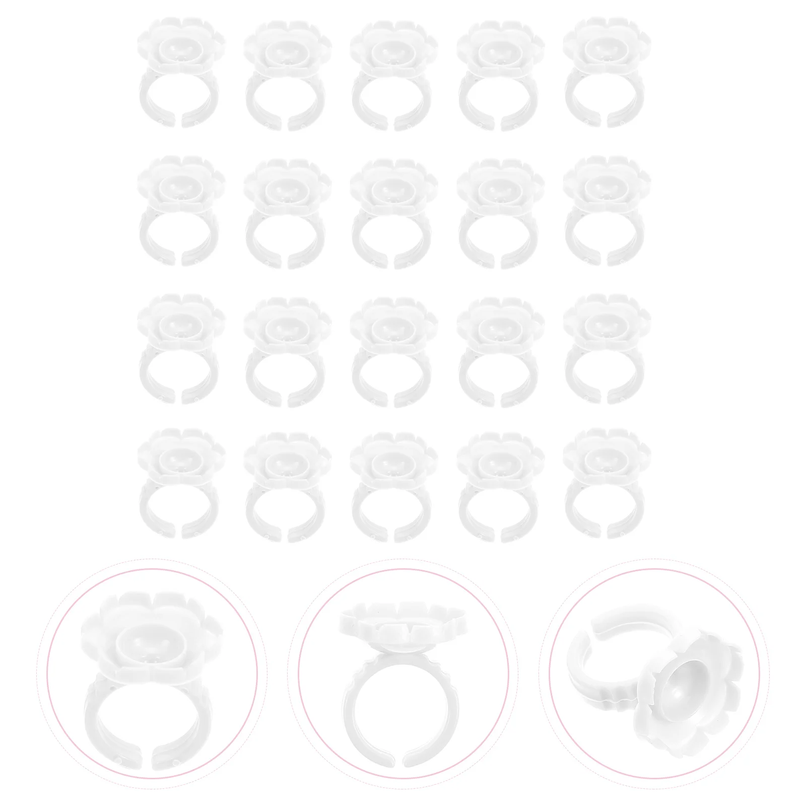 100 قطعة شكل زهرة حلقة رمش الغراء الكؤوس لاش تمديد حامل لصالون Diy بها بنفسك استخدام الصباغ الحاويات خفيفة الوزن ماكياج أداة #1