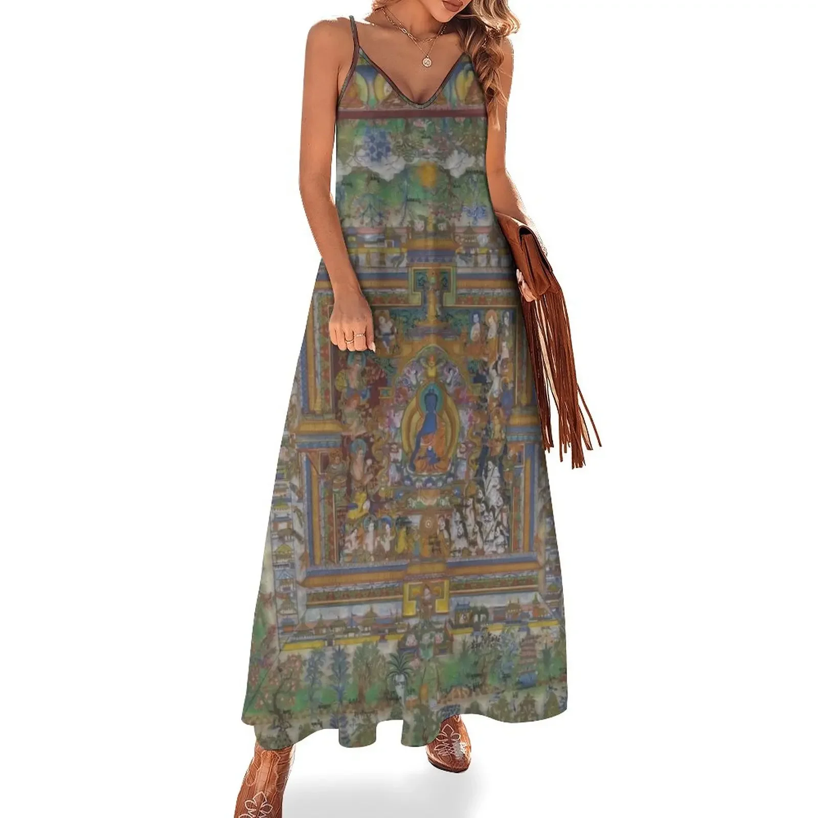 The Medicine Buddha Sleeveless Dress summer dress woman 2025 luxury woman evening dress women's elegant loose dresses