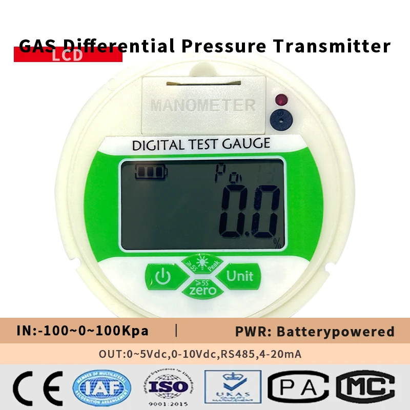

Low Pressure 1000pa Air Differential Pressure Transducer for Wind LED/LCD Display 1kpa Air Differential Pressure Sensor