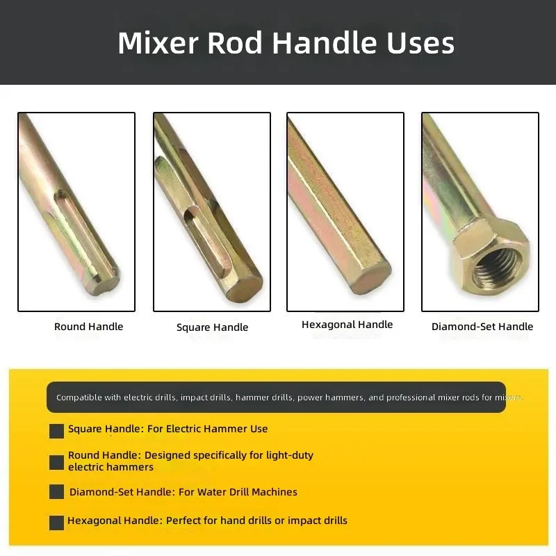 for Cement Putty Powder Stirring Rod Ash Stirrer Electric Drill Mixing Tool for Impact Drill Hammer Drilling Accessories