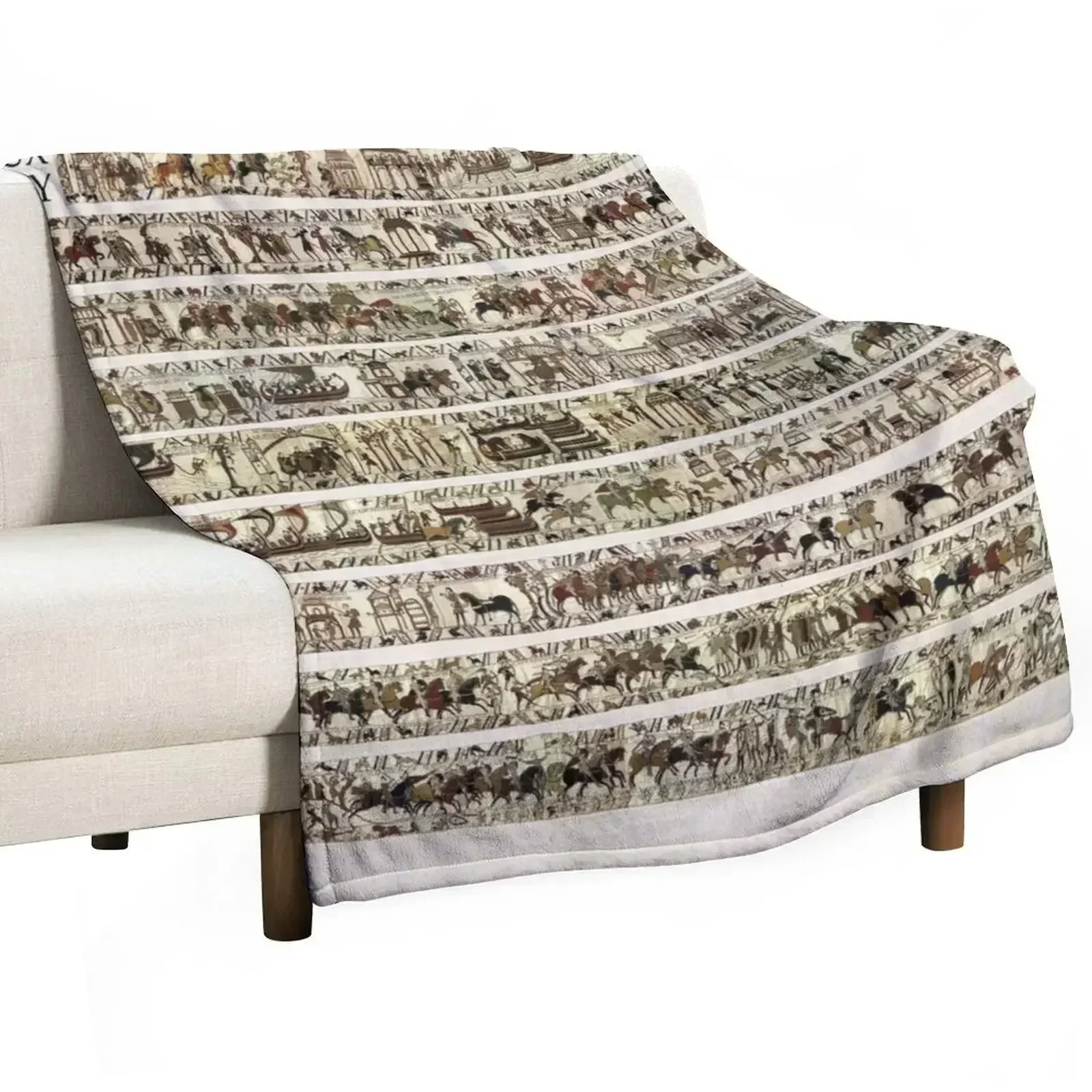 

The COMPLETE Bayeux Tapestry Throw Blanket Flannel Fabric for winter Single Blankets