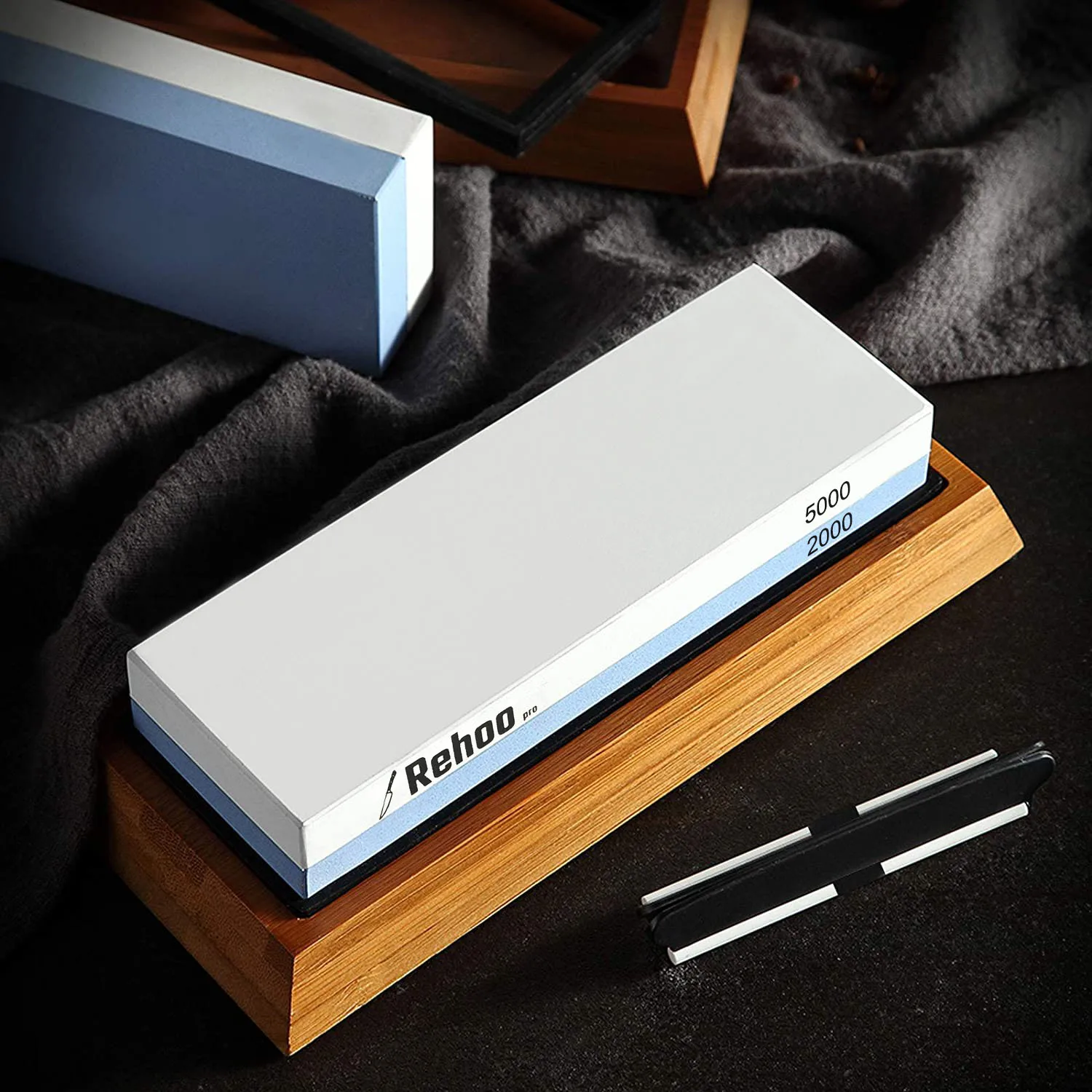 Rehoo Double-Sided Sharpening Stone ชุด Chef มีดครัว Gadget มีดช่างไม้เครื่องมือขัด Whetstone Grindstone Grinder