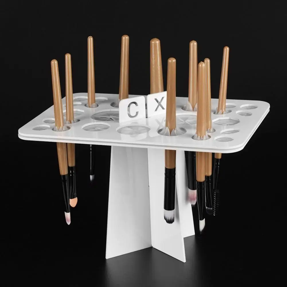 Makeup Brush Holder Hollow Design High Stability Lightweight Brush Drying Rack Organizer Shelf Stand Tool for Salon