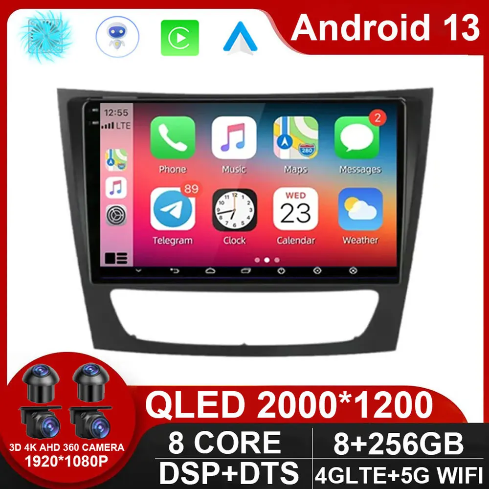 

Android 13 2 Din Car Radio For Mercedes Benz E-class E Class W211 E200 CLS 2002 - 2010 Multimedia Video Player Navigation NO DVD