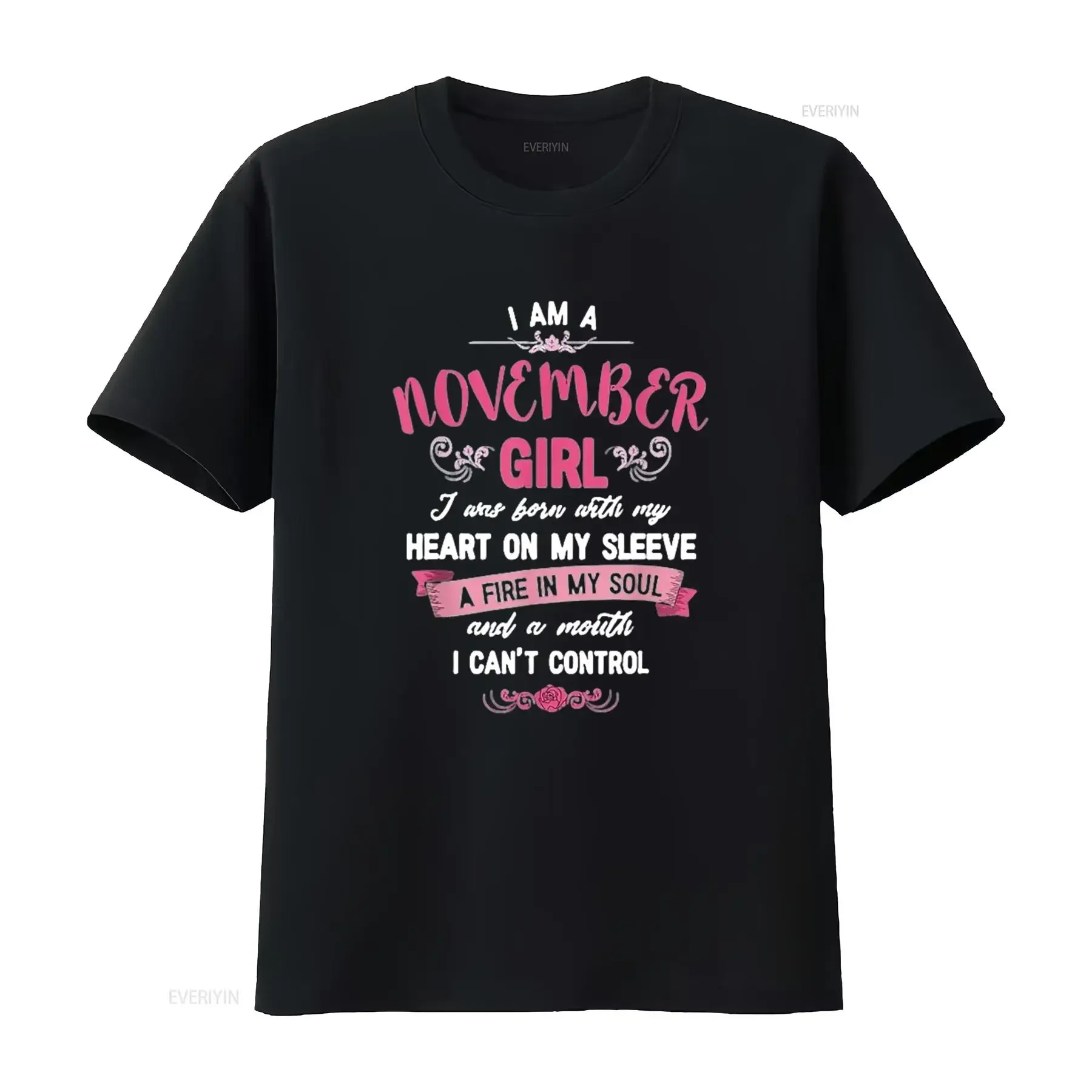 

I Am A November Girl T Shirt Womens Birthday s Black L vintage Washed designer clothes Stretched Versatile graphic fashion