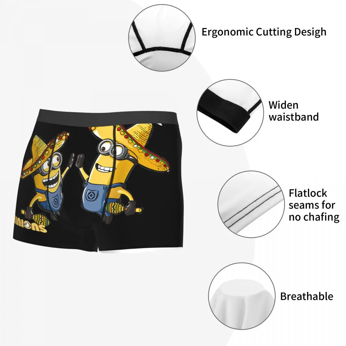 Minions Despicable Me Minions Underpants Breathbale Panties Man Underwear Sexy Shorts Boxer Briefs