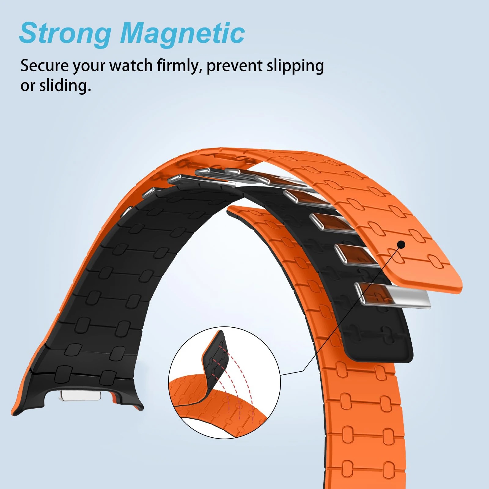 Magnetic Loop Band for Samsung Galaxy Watch 8 9 40mm 44mm Silicone Sport Strap for Watch 8 Classic No Gaps Curved End Bracelet