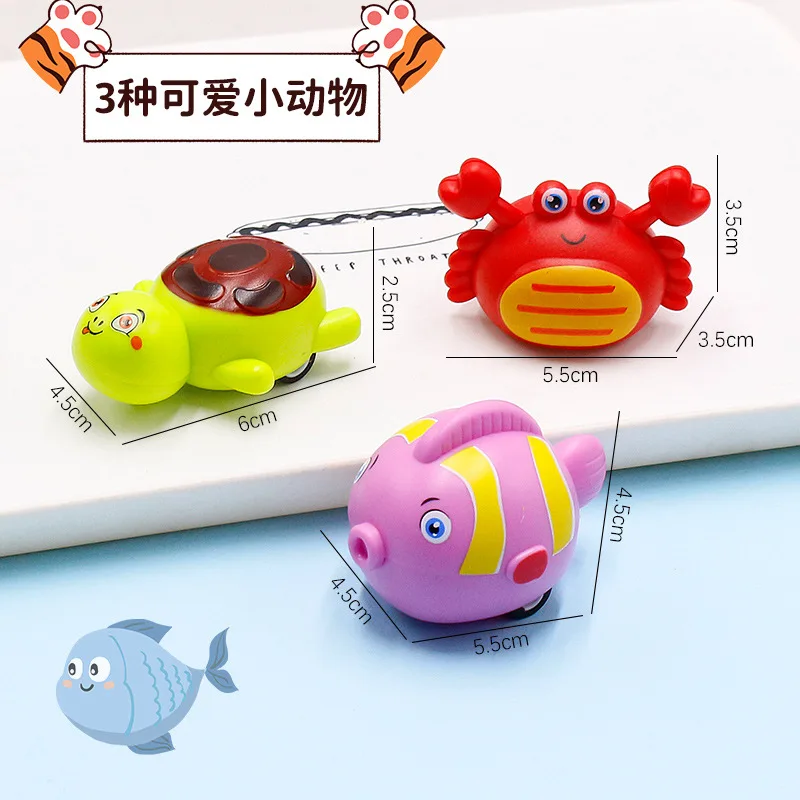 1pc Wind Up Toys for Children Cute Cartoon Fun Crab Turtle Fish Baby Marine Animal Spinning Kindergarten Activity Small Gift