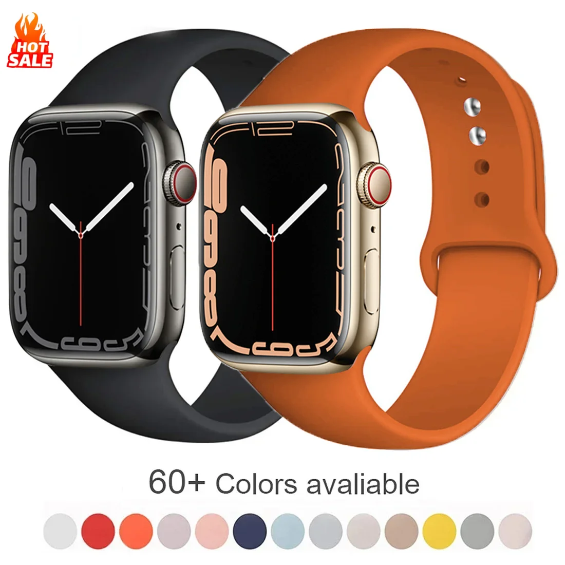 Straps for Apple Watch Band 49mm 44mm 45mm 41mm 40mm 46 42mm 38mm Correa Silicone Bracelet Iwatch Series 10 7 8 Se 3 6 9 Ultra 2