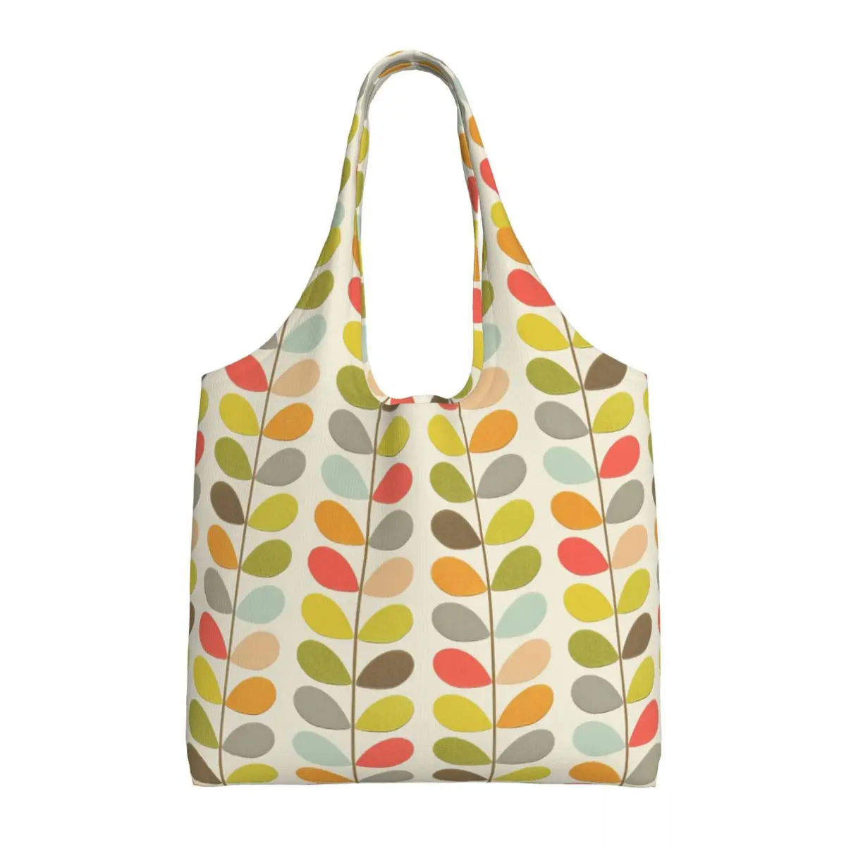 Orla Kiely-Sac à provisions en toile personnalisé, sac à provisions, fourre-tout initié, capacité lavable, fleurs scandinaves, multi-sac à main