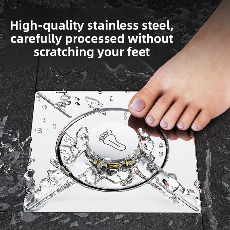 Foot-Operated Bathroom Floor Drain Deodorizer - Pop-Up Drain Cover with Filter Core and Water Seal for Effective Odor Prevention