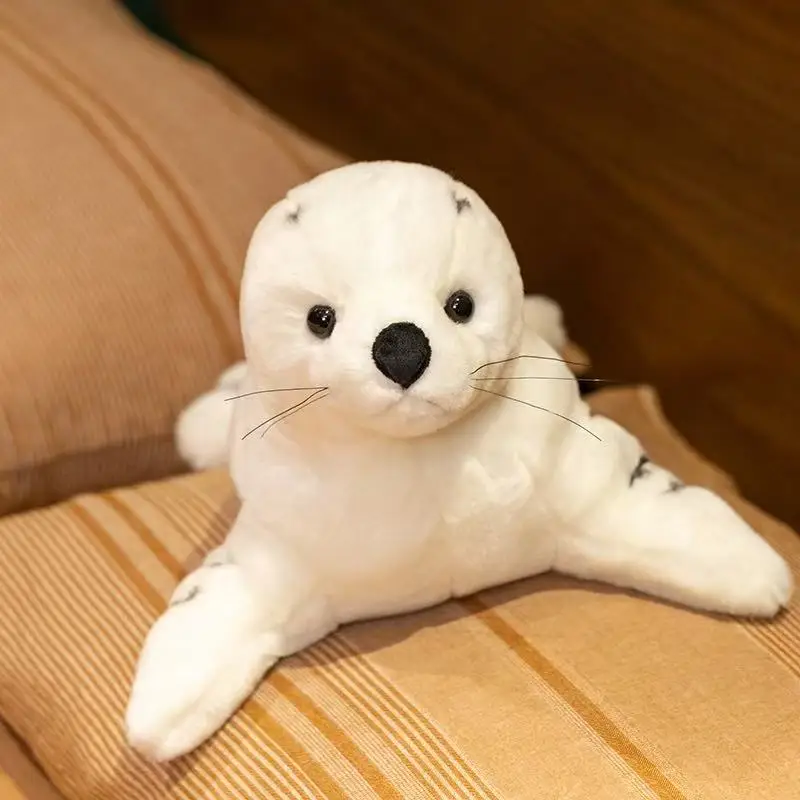 32/38cm New White Seal Doll Simulation Stuffed Plush Toy Handmade Doll Cartoon Anime Cute Children's Birthday Gift Fun Doll