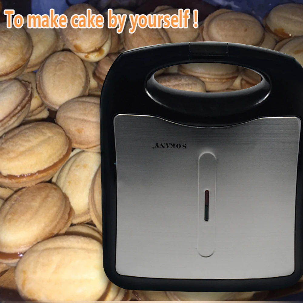 Home Electric Nut Machine Frying Pan Walnut Cake Machine Cooking Kitchen Biscuits Making Sandwich Baking Machine