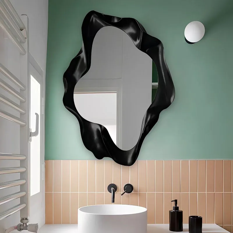 Irregular Modern Mirror Asymmetrical Hanging Funky Makeup Nordic Aesthetic Mirror Decoration Living Room Spiegels Home Products