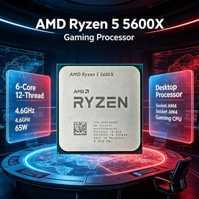 AMD Ryzen R5 5600X Zen3 Desktop Processor 6 Cores 12 Threads 4.6GHz 65W Socket AM4 Gaming CPU