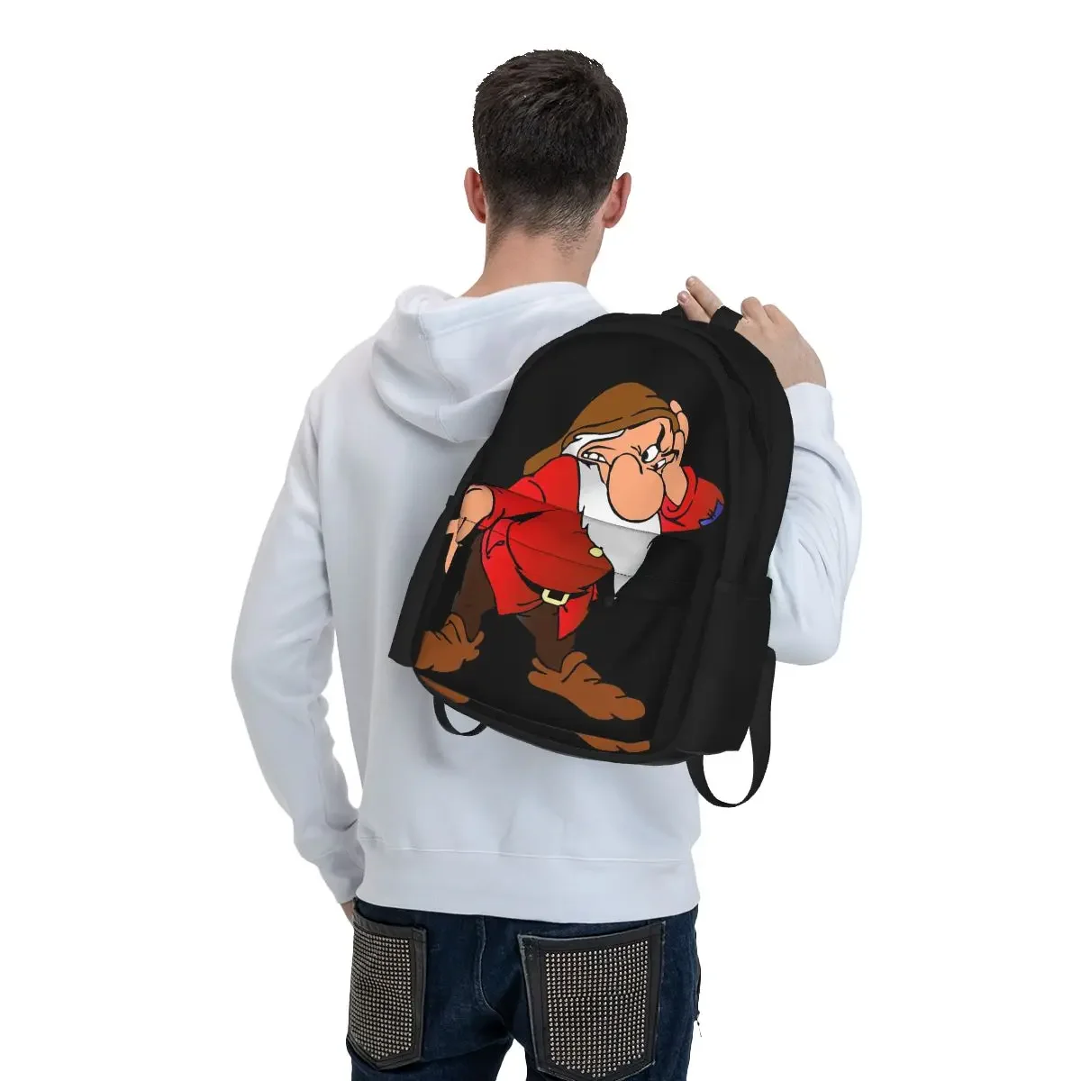 Sacs à dos nains grincheux pour garçons et filles, cartable pour étudiants, sac à dos pour enfants de dessin animé, sac à dos pour ordinateur portable, sac initié, grande capacité