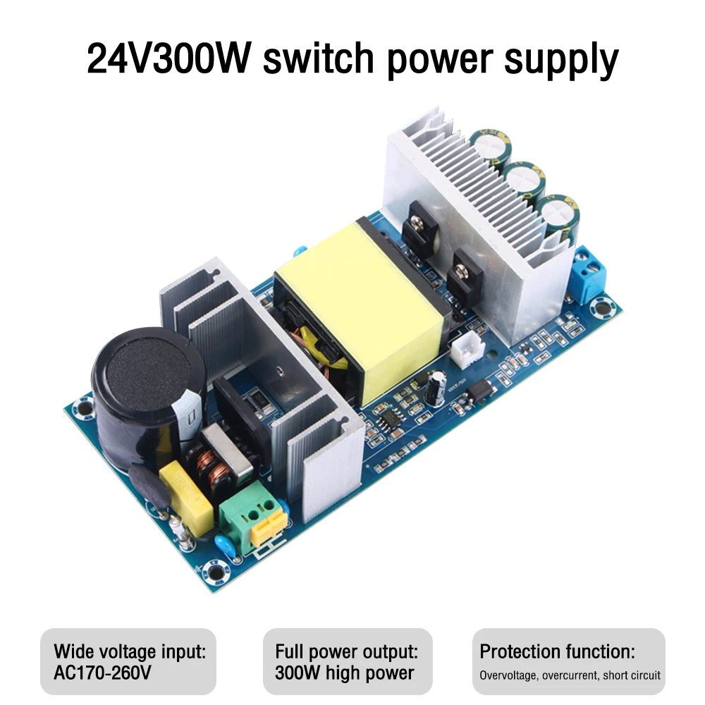

AC170-260V to DC 24V 12.5A 300W High Voltage High Power Adjustable Switching Power Supply Module Overvoltage Protection