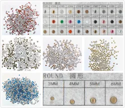 Round Metal Studs 3MM Hotfix Rhinestones Iron Crystal 144Pcs Garment Small Beads Punk Metal Style Faux Rivets Diy Decoration