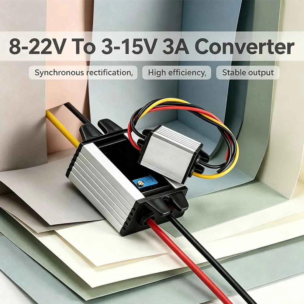 DC/DC Waterproof Buck Converter Voltage Regulator 8-22V To 3-15V 3A Step Down Module Board For Car Auto Vehicle Motor Regulated