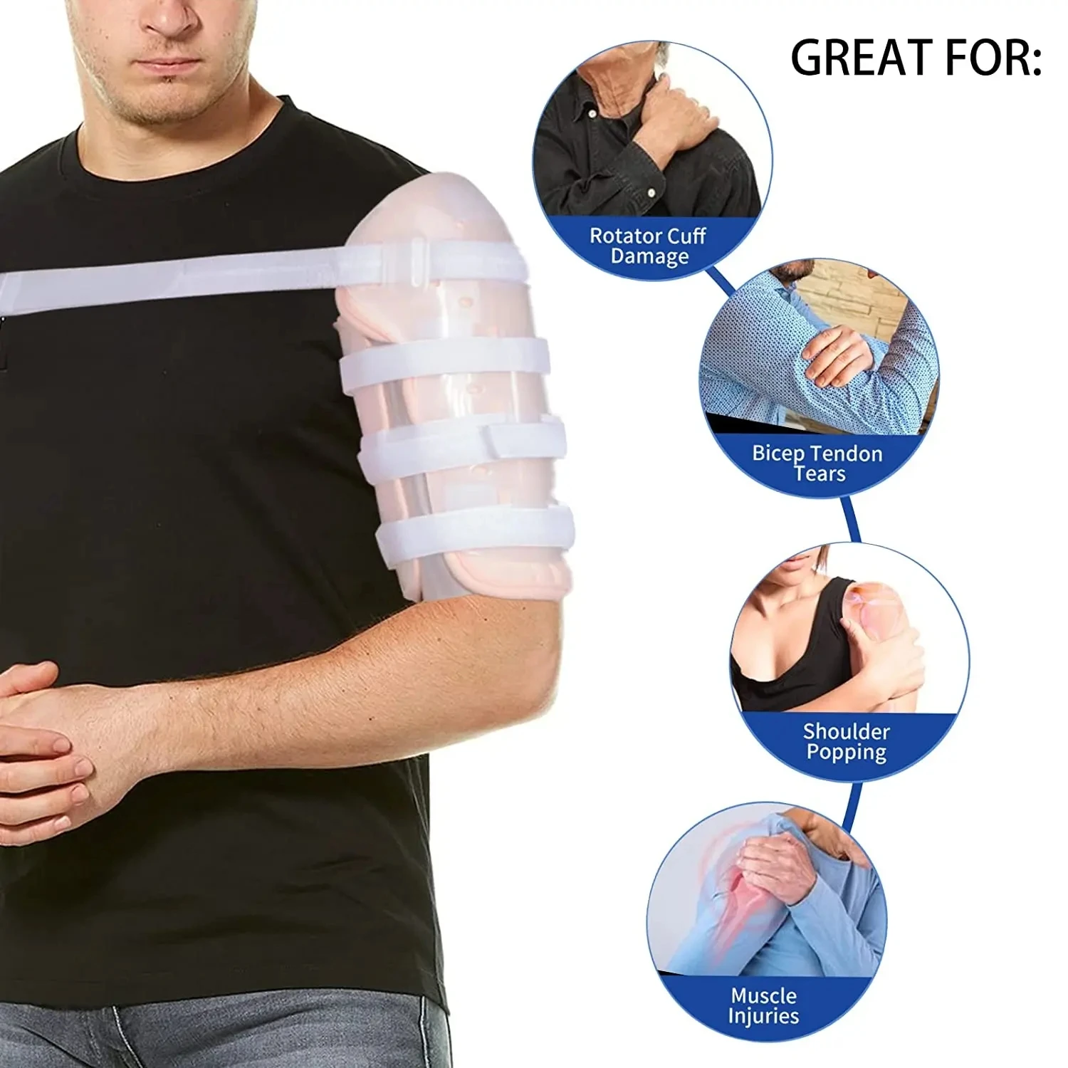 Humeral Fracture Brace Humerus Splint Arm Orthosis Shoulder Support for Broken Upper Arm Shoulder Bicep Adjustable