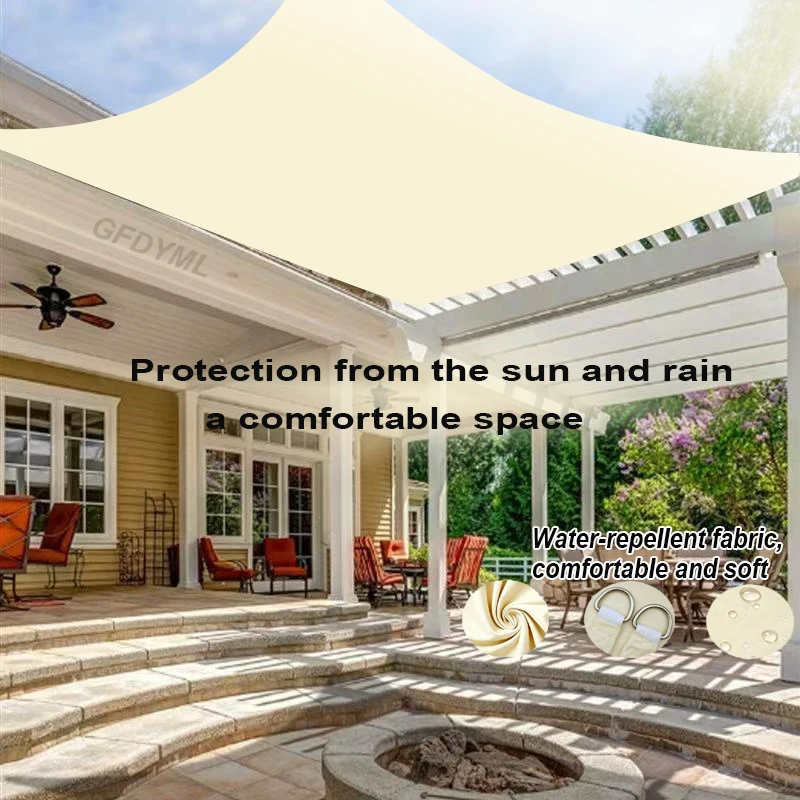 Waterproof Rectangle Sun Shade Sail 4 Corner Design Anti-UV Shade Canopy Outdoor Patio Backyard Pool Garden Awning Shelter