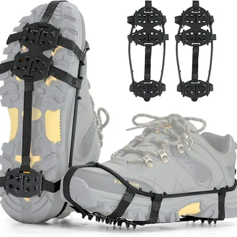 Ice Snow Grips Outdoor 24tooth Manganese Steel Crampons Antiskid Shoe Covers Snow Claws Hiking Fishing Mud Ice Caught for Shoes