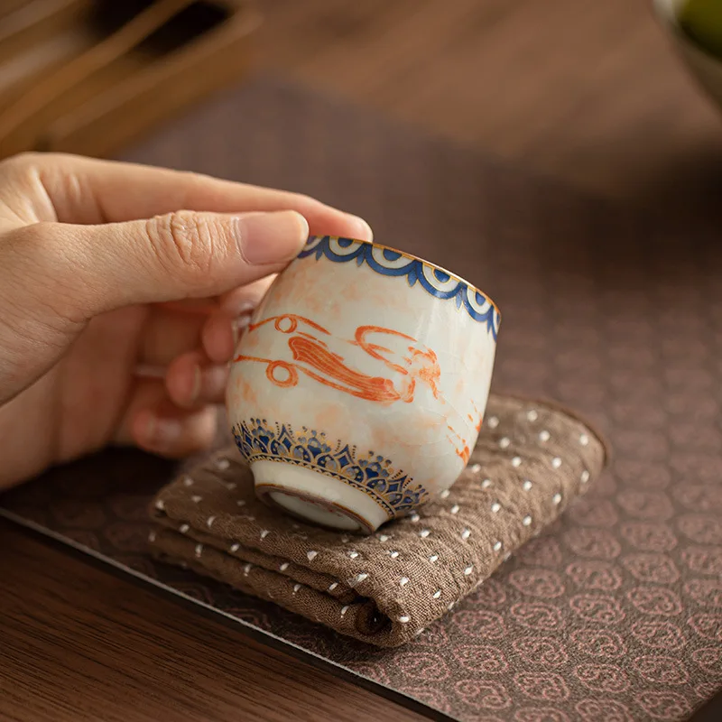 Jingdezhen Cultural and Creative Feitian Tea Cup Ceramic Tea Set Bundle Mouth Cup Fragrance Cup Host Cup Household Kung Fu Tea