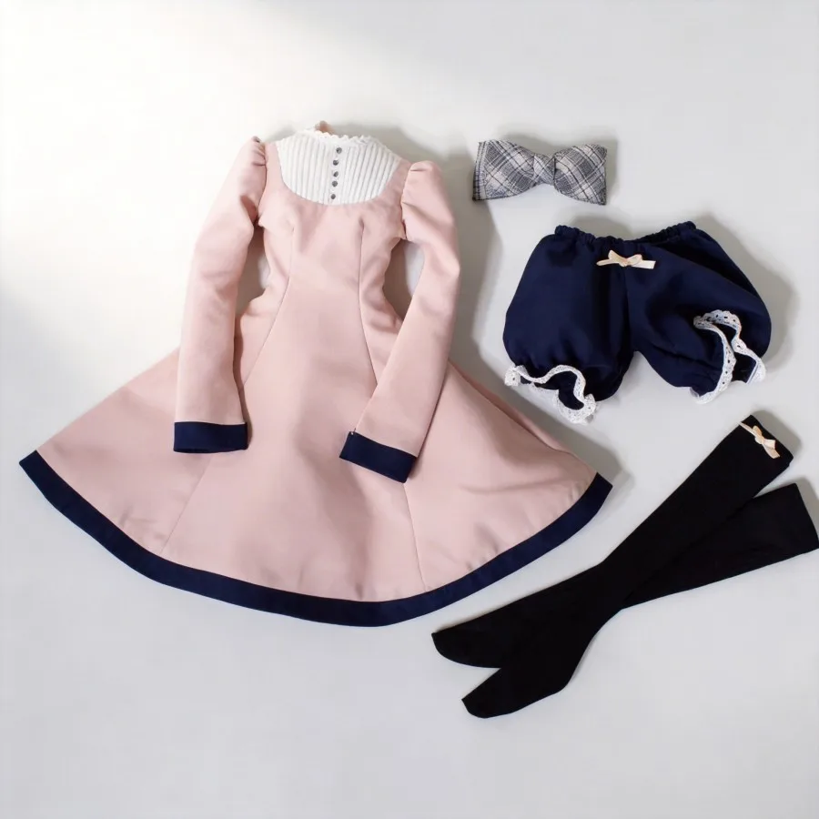 

Одежда для кукол BJD 1/3: Нежное винтажное платье, осенне-зимний наряд, комплект из 4 предметов