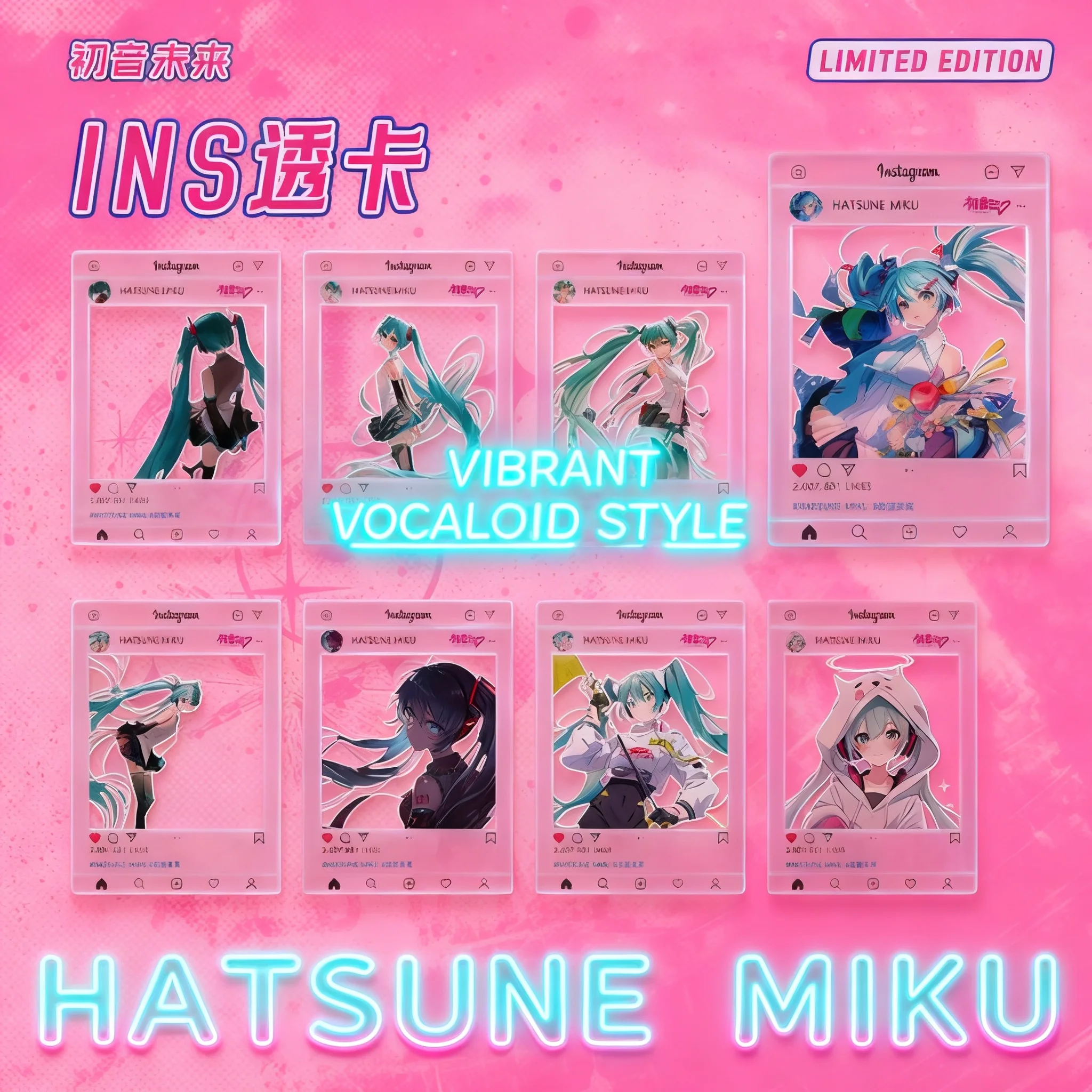 

Miku Hatsune Anime Acrylic Transparent Card Souvenir Gift for Friends Photo Frame Decor Collectible Merchandise Cute Kawaii