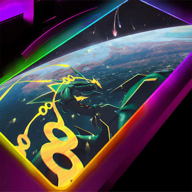 

Rubber LED Mouse Pad Backlight Gamer pc Gaming Accessories 90x40cm Pokemon Gyarados Speed Keyboard Lock Edge RGB Desk Mat Laptop