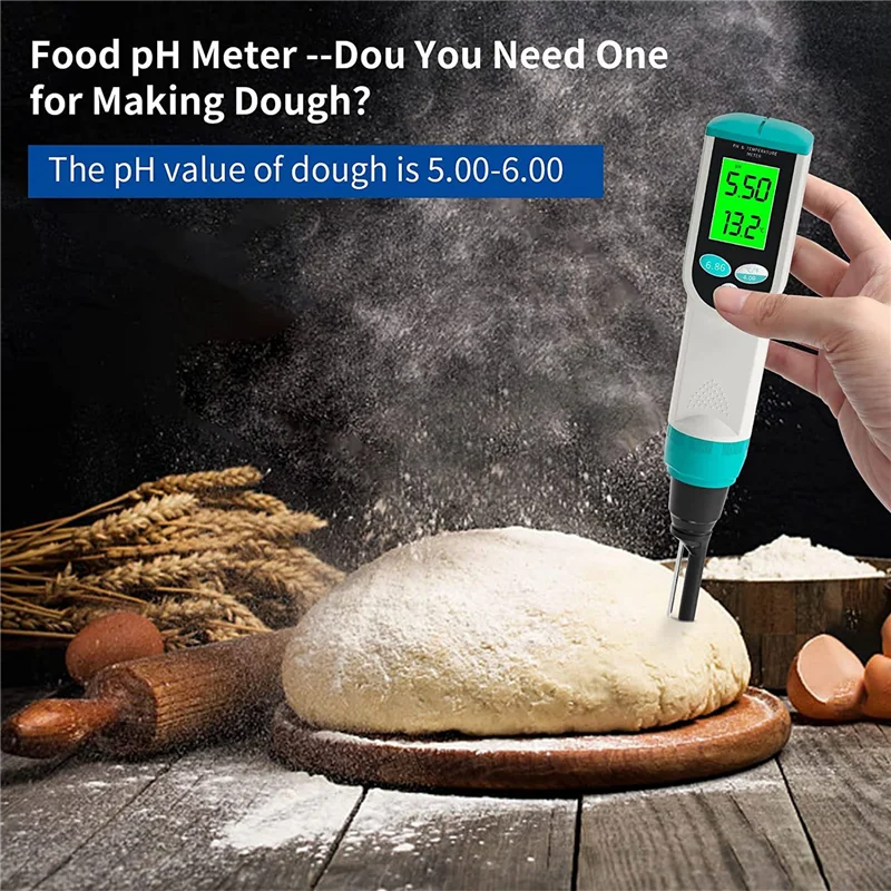 

【Today-Only!】PH Meter With ATC Food PH Tester Waterproof Digital Food PH Meter PH Tester With High Accuracy PH/Temperature Probe
