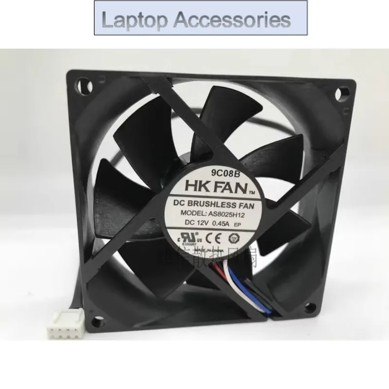 New CPU Fan for HKFAN AS8025H12 DC12V 0.45A 80*80*25MM UPS Alarm Fan