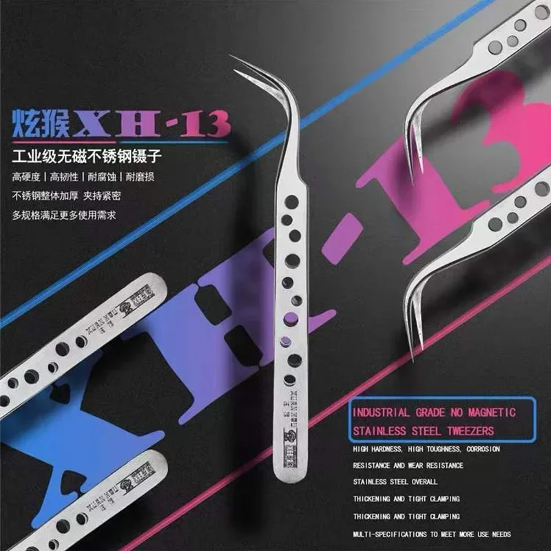 XUANHOU pinzette di precisione in acciaio inossidabile Non magnetiche linea volante Jume Wire Repair utensili manuali telefono cellulare