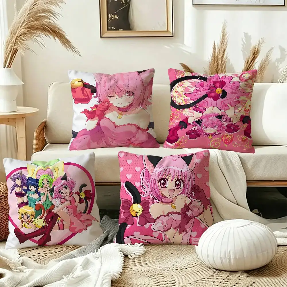 Tokyo Mew Mew Anime Pillow Gift Home Office Decoration Bedroom Sofa Car Cushion Cover case 45x45