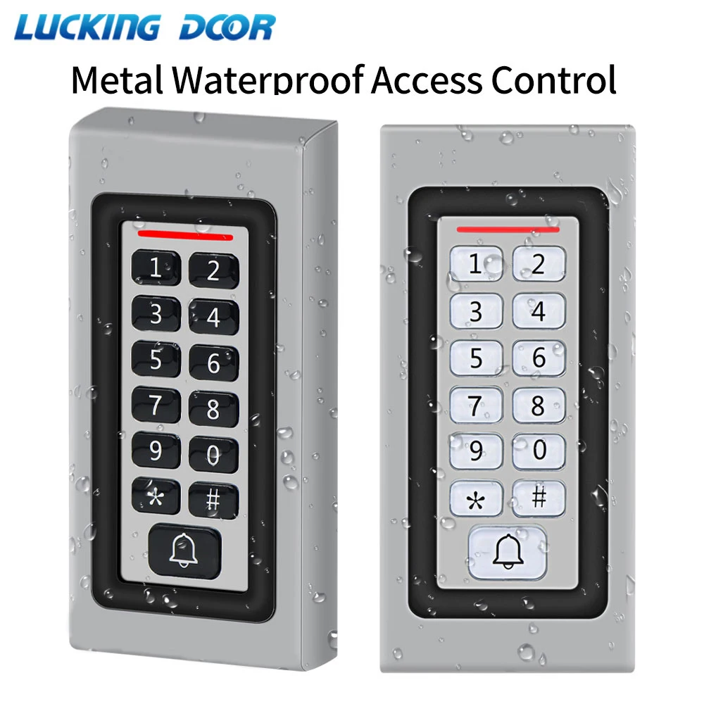 IP67 Waterproof RFID Metal Keypad Reader 1500 Users 125KHz EM Card Door Access Control System with Backlight for Commercial/Indu