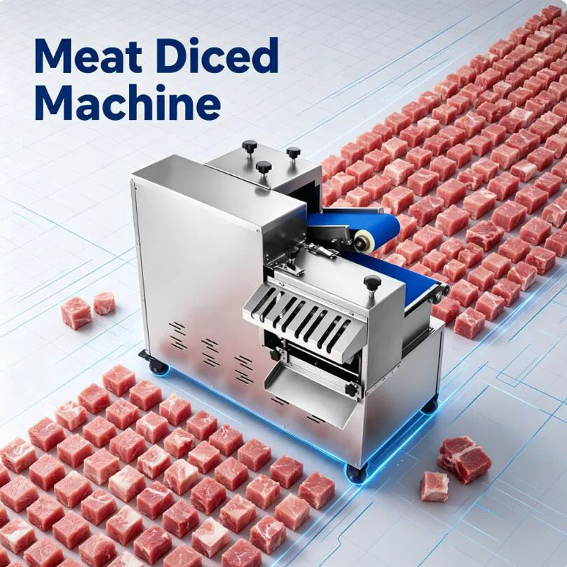 One Time Forming Meat Dicer Commercial Fresh Meat Dicing Machine With 3 Blade Set Automatic Meat Cutting Machine