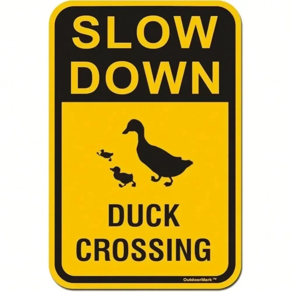 2027 DuckGuard Duck Crossing Sign (8x12 Inch) - Slow Down Durable Aluminum Design, Ideal Street/Yard Safety Decor