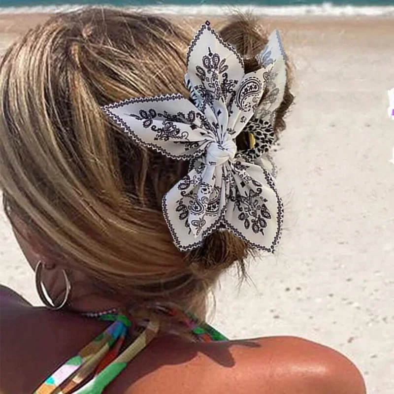 Double Sided Bow Clip Love Grab Clip Bow Hair Clip Summer Holiday Fashion Ponytail Clip