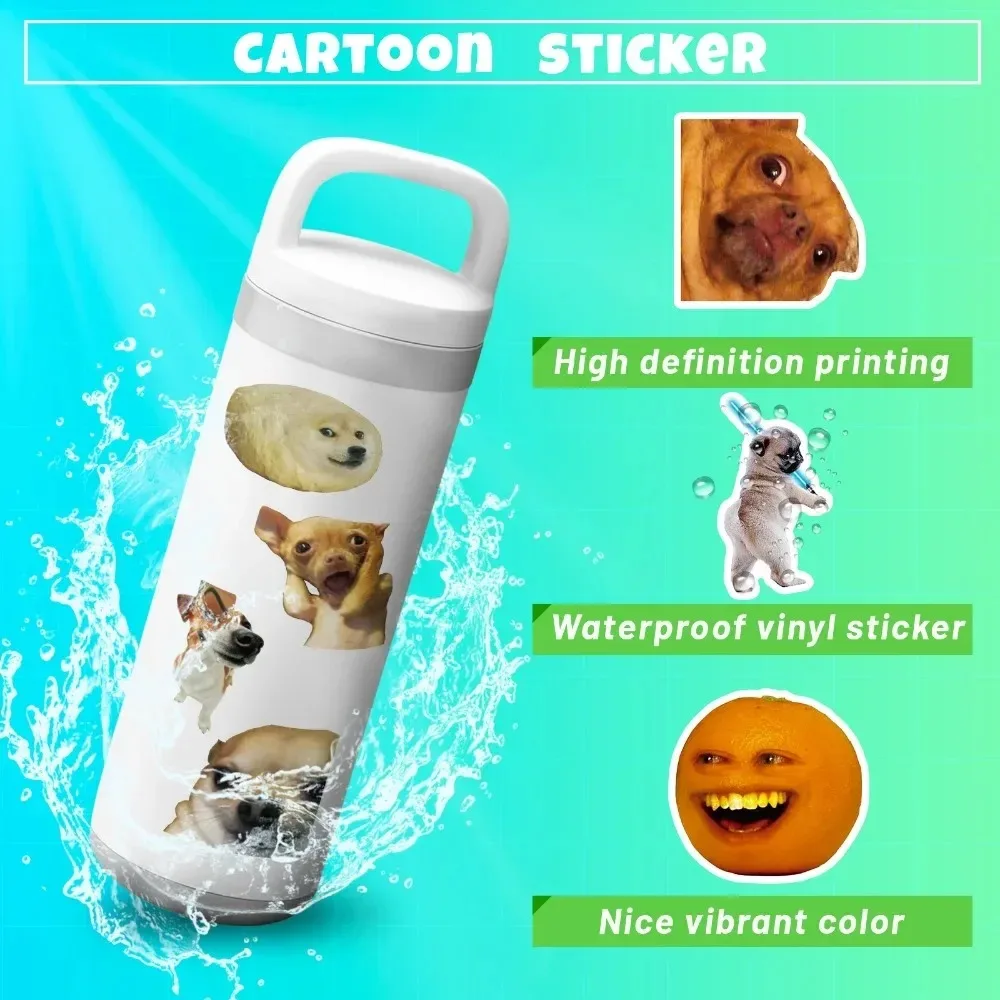 50PCS Mix Cute Spoof Expression Stickers Aesthetic DIY Laptop Phone Skateboard  Car Waterproof Sticker for Kids Toy Gift