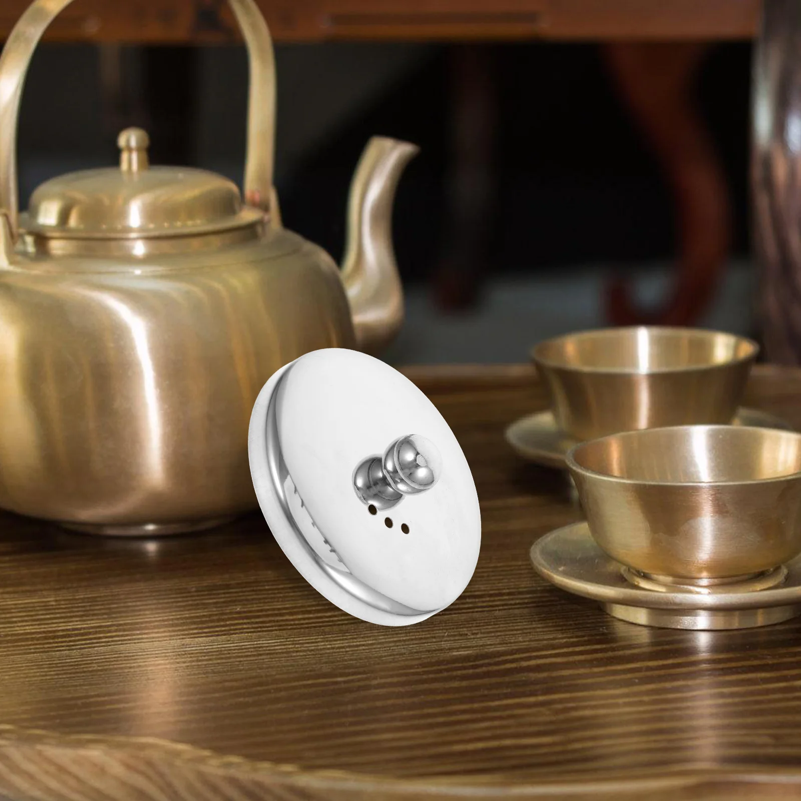 Tampa de bule de aço inoxidável, substituição de 8.1 cm para chaleira, copo, panelas, infusor de chá, reutilizável, 1 peça
