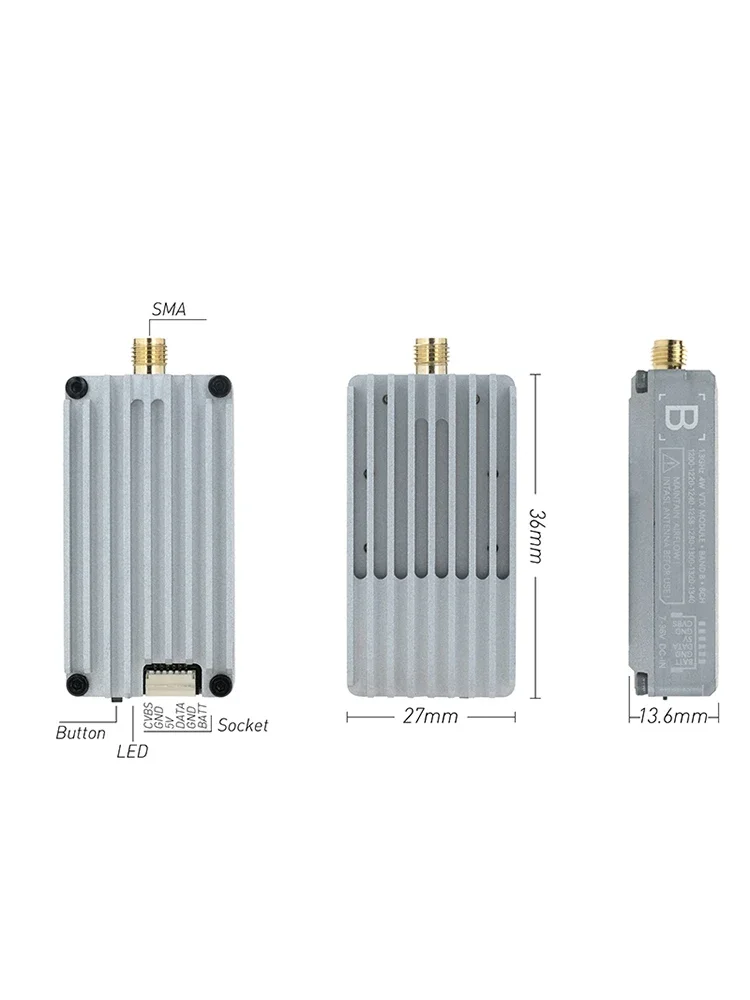 Rurfpv-receptor de imagen de transmisión de simulación, VRX Modular, FPV, ala fija, fotografía aérea de un tiempo de viaje, 4W, 1,3G