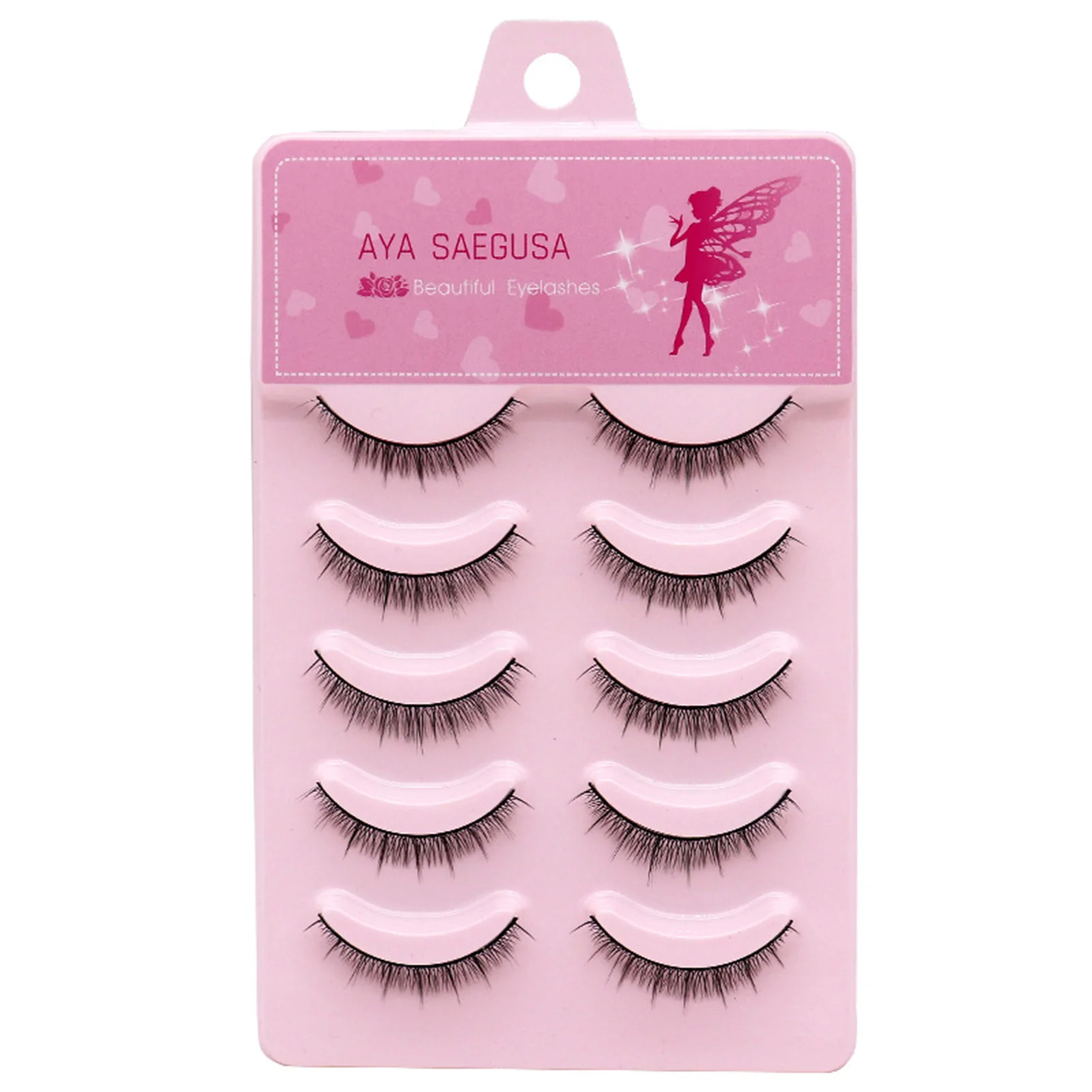 5 Pairs Realistic Curl False Eyelashes Soft Non Irritation Fluffy Eyes Lashes for Daily Working or Stage Makeup