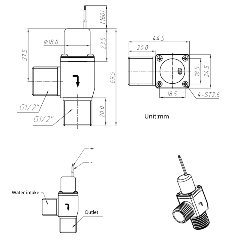 for DC 4.5V Brass Solenoid for Valve Water Pul Electromagnetic for Valve Brass Solenoid for Valve Pos